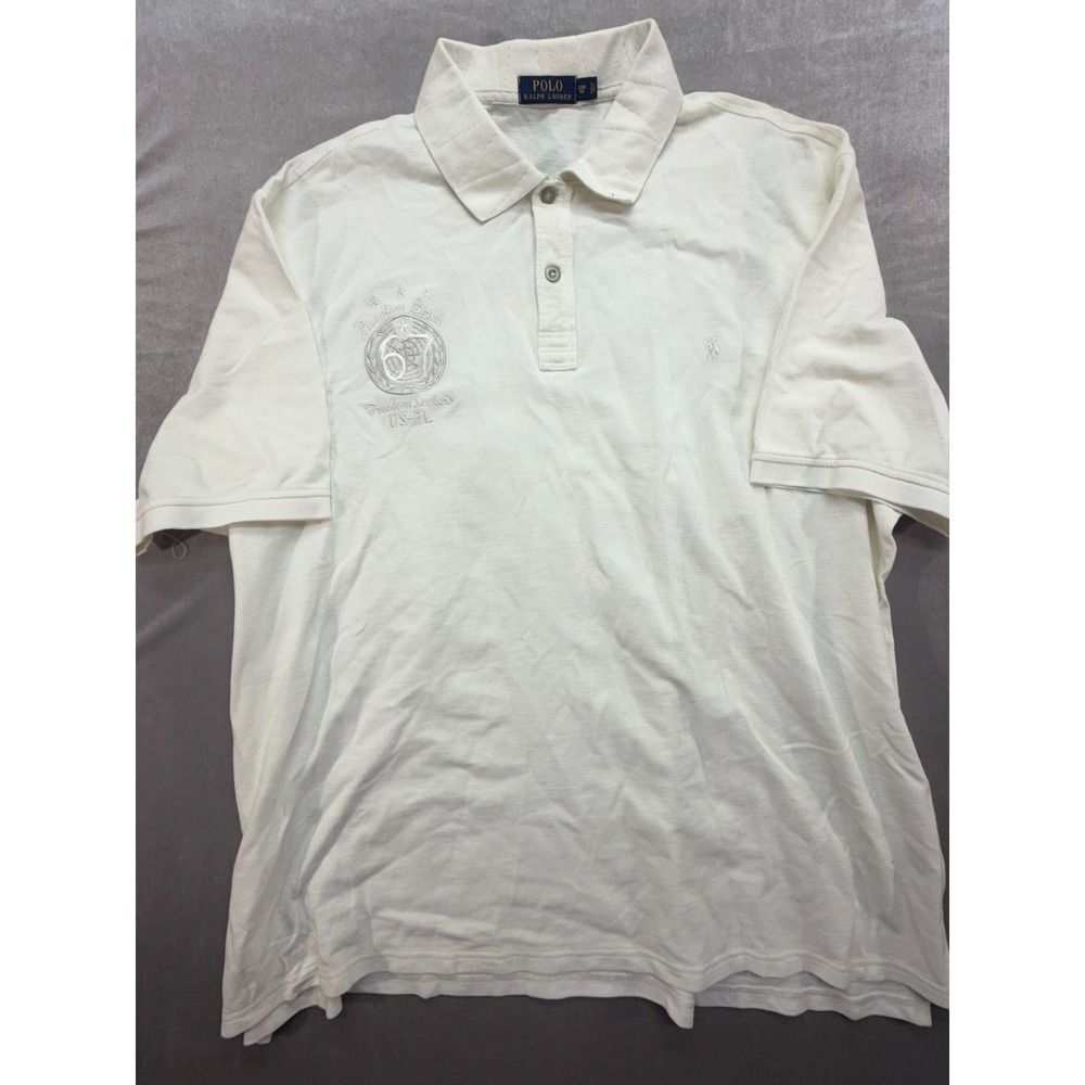 Polo Ralph Lauren Men Polo Shirt White 371st Infantry Regiment 1967 Nautical 3XB